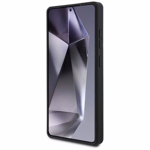 Karl Lagerfeld silikona metāla paraksta logotips Samsung Galaxy S25 Ultra viedtālruņa apvalks melns