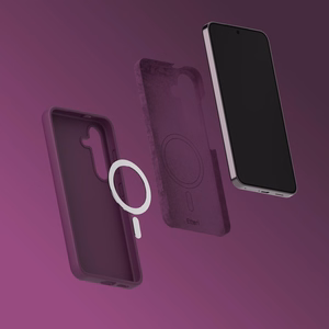 Etteri Silicone Mag maciņš Samsung Galaxy S25, tumšā ķiršu krāsā