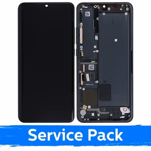 LCD displejs saderīgs ar Xiaomi Mi Note 10 (Note 10 Pro / Note 10 Lite) ar rāmi / Midnight Black / (Service Pack)