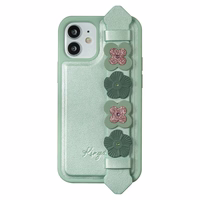 Kingxbar Sweet Series viedtālruņa apvalks dekorēts ar oriģinālajiem Swarovski kristāliem iPhone 12 mini zaļš
