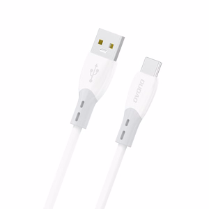 Dudao L25ST 5A USB-A - USB-C kabelis ar mīkstu silikona apvalku 1m - balts