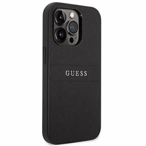 Guess Saffiano siksniņas viedtālruņa apvalks iPhone 14 Pro - melns