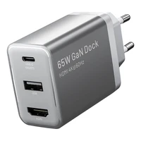 Vention FJAH0-EU USB(C+A)+HDMI GaN tīkla lādētājs (60W/5W/4K@60Hz) (pelēks)