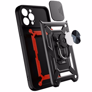 Чехол Hybrid Armor Camshield для Realme 10 Pro+ бронированный с защитой камеры чёрный