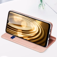 Dux Ducis Skin Pro viedtālruņa apvalks Xiaomi Redmi 11A / Poco C55 / Redmi 12C vāks ar atveramu kartes maciņu melns