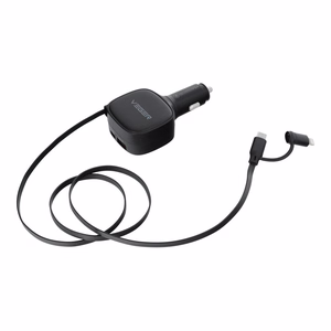 Car charger VEGER USB C + kabel USB C / Lightning QC PD 84W CC89 black