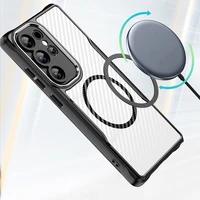 Defender Carbon Mag viedtālruņa apvalks Samsung Galaxy S24 Ultra melns