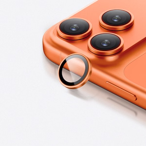 Защитное стекло объектива AmazingThing AR Sapphire для iPhone 17 Pro / Pro Max — с оранжевой рамкой