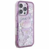 Hello Kitty Liquid Glitter 50. gadadienas ballītes viedtālruņa apvalks iPhone 16 Pro - violets