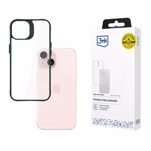 3mk Satin Armor Case+ Viedtālruņa apvalks Apple iPhone 15 - zaļš, skaidrs