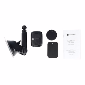 FORCELL F-GRIP Carbon H-CT327 magnētiskais auto turētājs vējstiklam / paneļim melns