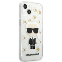 Karl Lagerfeld Flower Ikonik Karl viedtālruņa apvalks iPhone 13 mini - caurspīdīgs