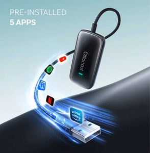 Bezvadu CarPlay/Android Auto Adapteris Ottocast Play2Video Ultra melns