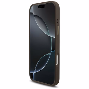 Guess 4G Big 4G Classic Logo Big Strap Metal Buttons чехол iPhone 17 Pro Max коричневый