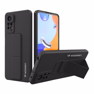 Wozinsky Kickstand Case silikona viedtālruņa apvalks ar statīvu Xiaomi Redmi Note 11 Pro melns