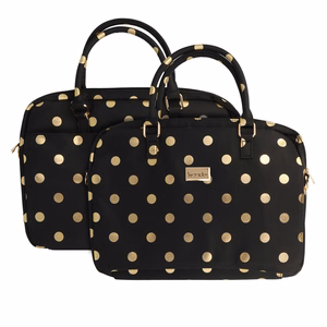 Wonder Briefcase Laptop 17 inches gold polka-dot