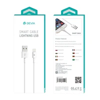 Devia kabelis Smart EC080 USB - Lightning 1,0 m 2,1A balts