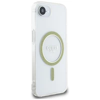 Guess IML Glitter Circle magnētiskais viedtālruņa apvalks iPhone 16e - caurspīdīgs