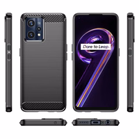 Viedtālruņa apvalks (m) Carbon Case skirtas Realme 9 Pro + (9 Pro Plus) elastīgs bruņots (m) - melns (m)