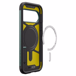 Spigen Tough Armor Mag MagSafe maciņš, paredzēts Google Pixel 11 Pro, tumši zaļš