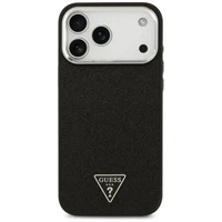 Guess Mirdzošs Trīsstūra Logotips Magnētiskais viedtālruņa apvalks iPhone 17 Pro Max - melns