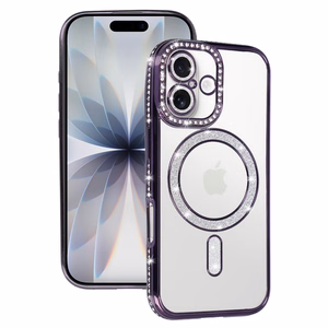 Bling Magsafe violets viedtālruņa apvalks iPhone 17