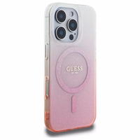 Guess IML Glitter Gradient MagSafe apvalks viedtālrunim iPhone 16 Pro Max - rozā