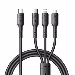 Кабель Joyroom S-A61 USB-C — USB-C/Lightning/MicroUSB 3.5A 1.2м чёрный