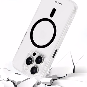 Liavec Spīdīgs Magnētiskais Caurspīdīgs viedtālruņa apvalks Iphone 15 melna