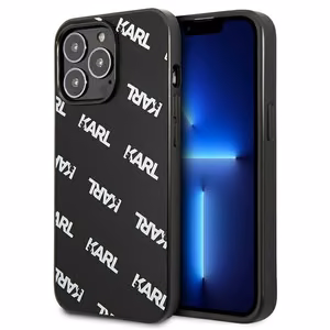 Karl Lagerfeld Allover viedtālruņa apvalks iPhone 13 Pro / iPhone 13 - melns