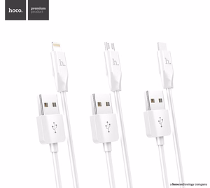 USB kabelis Hoco X1 microUSB 1.0m balts