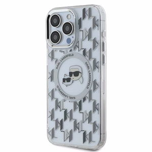 Karl Lagerfeld IML Monogramma Karl & Choupette Galva Magnētiskais Viedtālruņa apvalks iPhone 15 Pro - caurspīdīgs