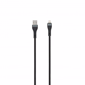 SEEK TOTI USB-A uz Lightning, 2 m pīts kabelis 2A (ne-MFI), melns