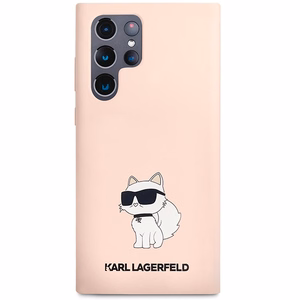 Karl Lagerfeld KLHCS23LSNCHBCP Silicone Choupette vāciņš ierīcei Samsung Galaxy S23 Ultra (S918), rozā