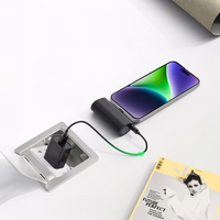 Portatīvais lādētājs Blue Star 5000 mAh ar iebūvētu savienotāju Lightning 2,1A W0556P melna