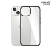 PanzerGlass ClearCase antibakteriālais militārās pakāpes sertificētais viedtālruņa apvalks iPhone 14/15/13 – caurspīdīgs un melns