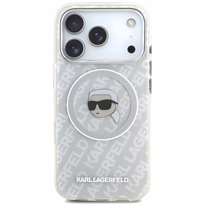 Karl Lagerfeld IML Karl Head Logo Magnētiskais viedtālruņa apvalks iPhone 17 Pro - Pelēka