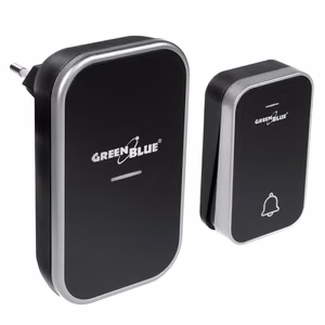 GreenBlue GB157 B – battery-free kinetic wireless doorbell, up to 200 m, IP44, black