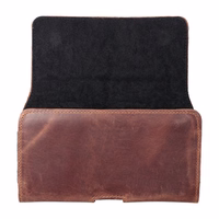 ROYAL Crazy Horse universāls horizontāls ādas jostas apvalks izmērs M IPHONE 12 MINI / 13 MINI / SAMSUNG A40 / S8 / XIAOMI 12 / Redmi 5A brūns