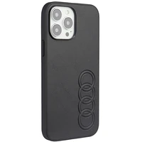 Audi sintētiskās ādas viedtālruņa apvalks iPhone 13 Pro Max 6.7" melns/melns cietais apvalks AU-TPUPPCIP13PM-TT/D1-BK