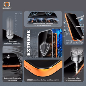 Rūdīts stikls Tel Protect 10X Privacy DLC Diamond Coating priekš Iphone 17 Pro