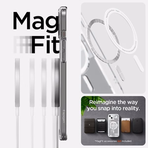 Spigen Ultra Hybrid Mag apvalks ar MagSafe iPhone 15 Plus - balts (Zero One raksts)