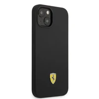Ferrari FEHMSIP14SBK iPhone 14 6.1" melna/melna cietais apvalks silikona metāla logotips Magsafe