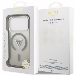 GUESS viedtālruņa apvalks IPHONE 17 Pro ar MagSafe saderīgs (IML gradienta ar trijstūra logotipu) - khaki
