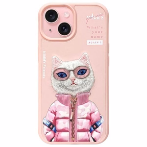 Nimmy Cool&Cute 2.0 kaķa apvalks iPhone 15 - rozā