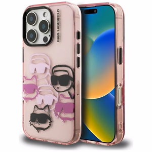 Karl Lagerfeld IML Multi K&C galvas raksts viedtālruņa apvalks iPhone 16 Pro Max - rozā