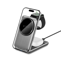 QI15W-A42 3in1 indukcijas lādētājs ar MagSafe Apple ierīcēm - pelēks