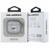 Karl Lagerfeld Monogramma Karl galvas viedtālruņa apvalks AirPods 4 - sudraba