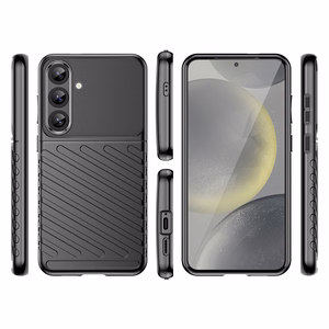 Pērkona apvalks Samsung Galaxy S25+ silikona bruņu vāks - melns