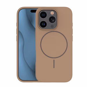Silikona Īpaši plāns Magnētiskais viedtālruņa apvalks iPhone 15 Pro Max 6,7" brūns